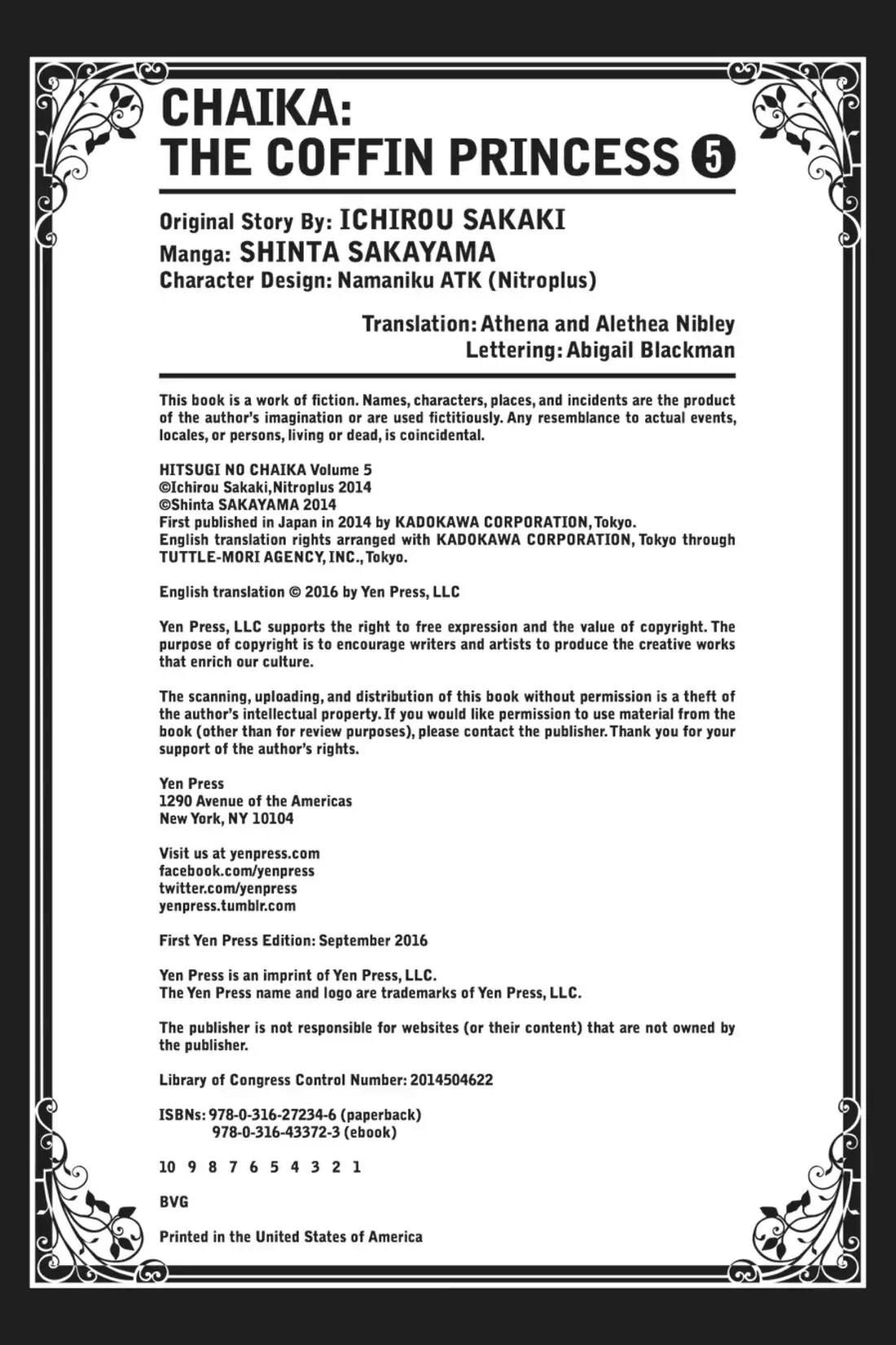 Hitsugime no Chaika Chapter 31.5 page 3 - Vol.5 Afterword [END]