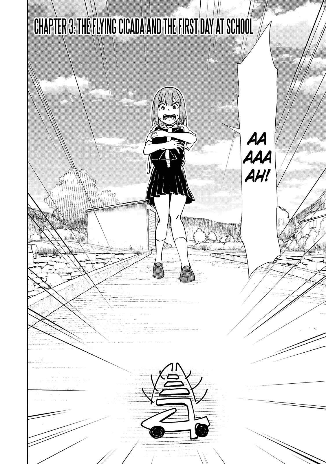 Hiyumi's Country Road Chapter 3 page 3 - Chapter 3: The Flying Cicada & The First Day at School