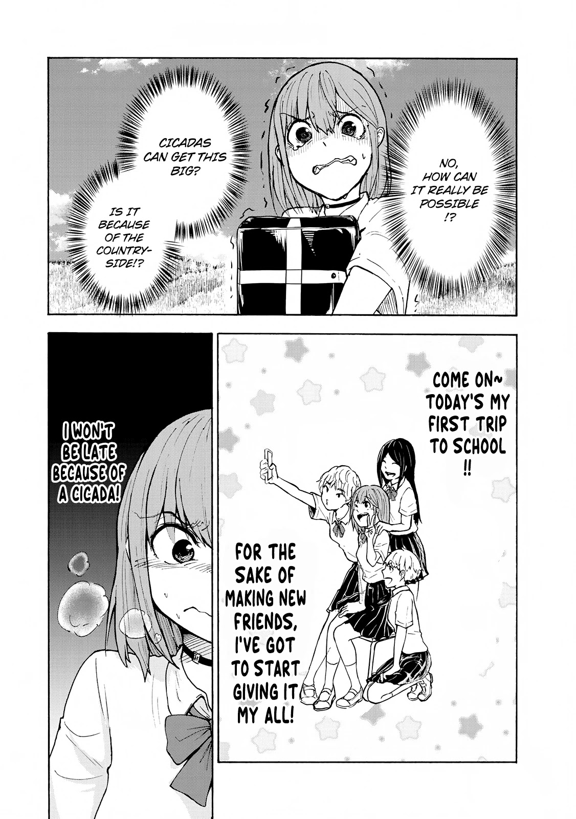 Hiyumi's Country Road Chapter 3 page 5 - Chapter 3: The Flying Cicada & The First Day at School