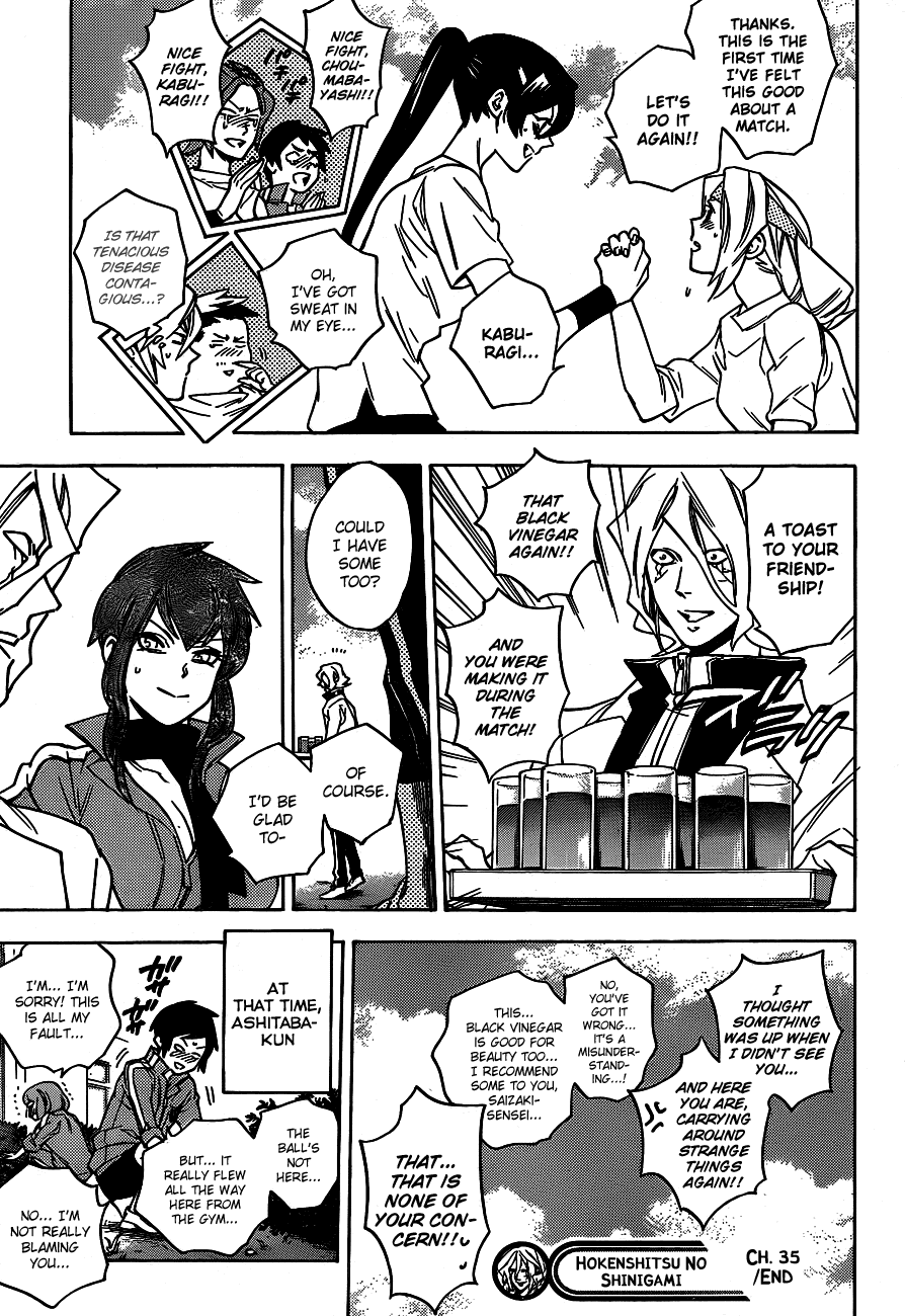 Hokenshitsu no Shinigami Chapter 35 page 18 - Chapter 35: The Blazing Ball Game Tournament