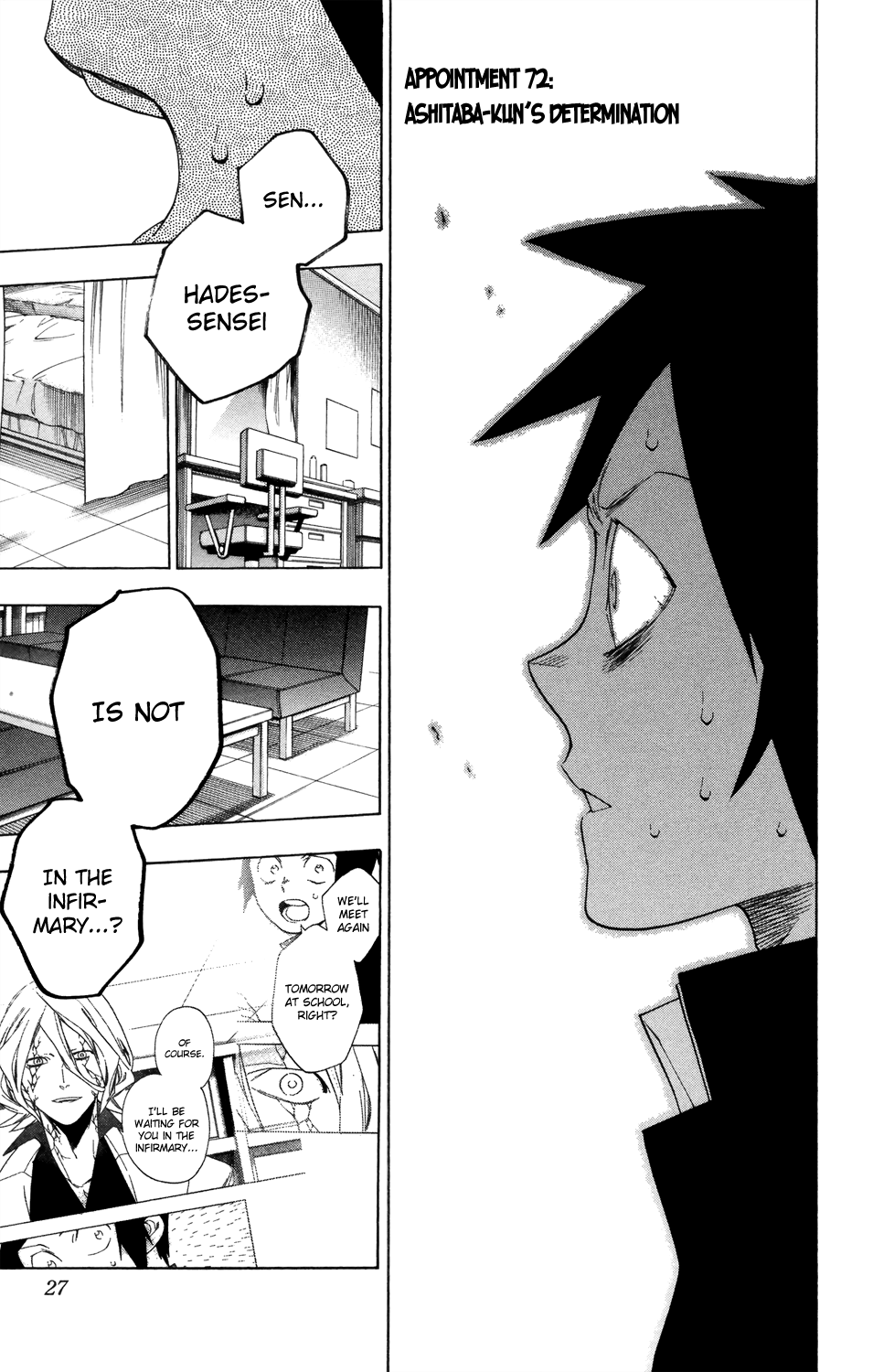 Hokenshitsu no Shinigami Chapter 72 page 1 - Chapter 72: Ashitaba-kun's Determination