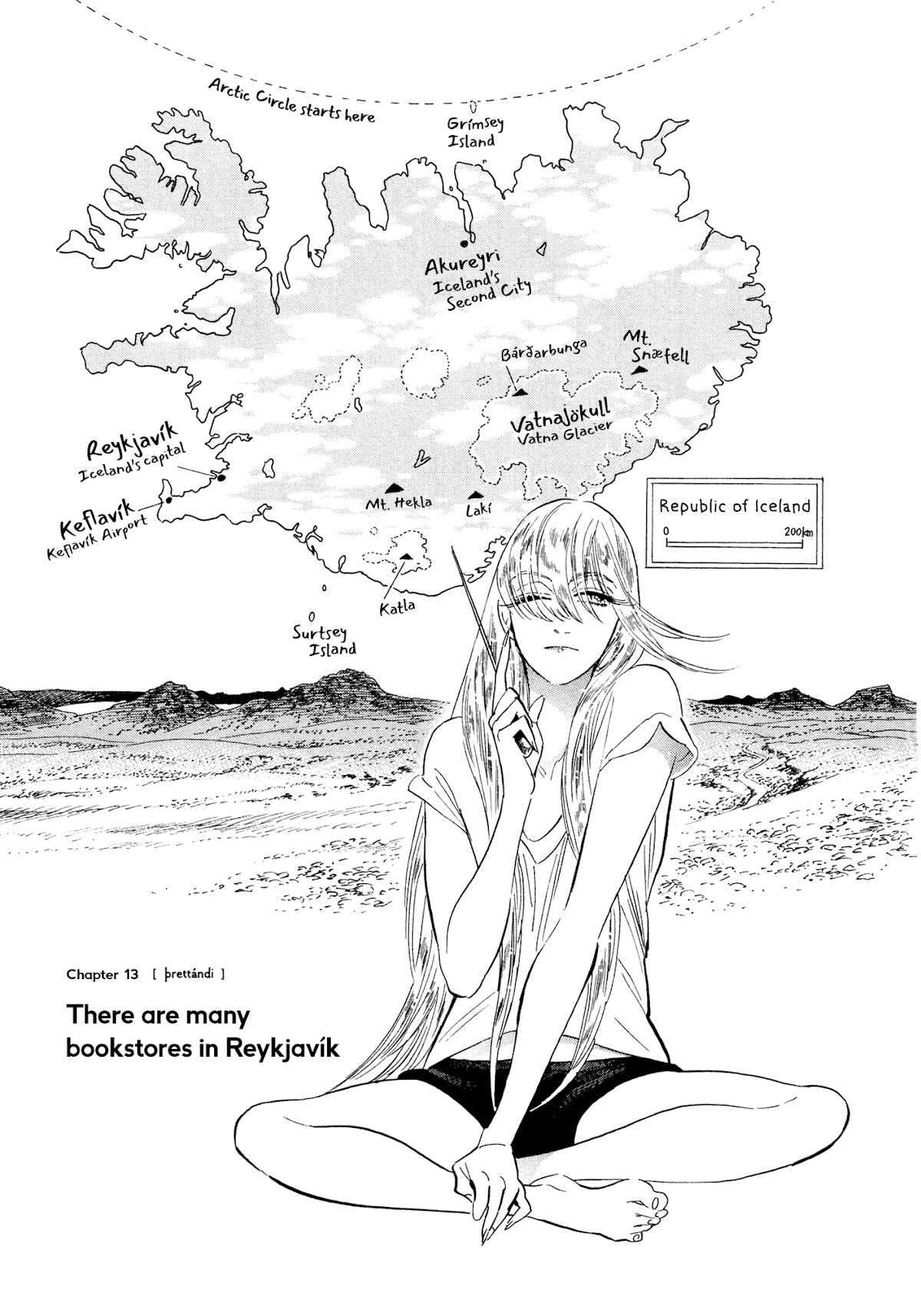 Hokuhokusei ni Kumo to Ike Chapter 13 page 1 - Chapter 13: There are many bookstores in Reykjavík