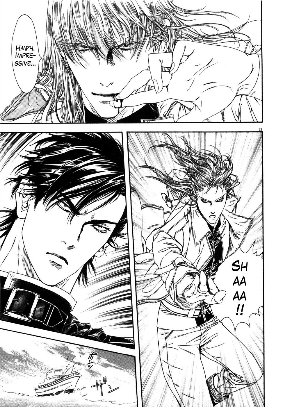 Hokuto no Ken: Yuria Gaiden Jibo no Hoshi Chapter 7 page 13 - Chapter 7: A Fierce Clash Onboard!