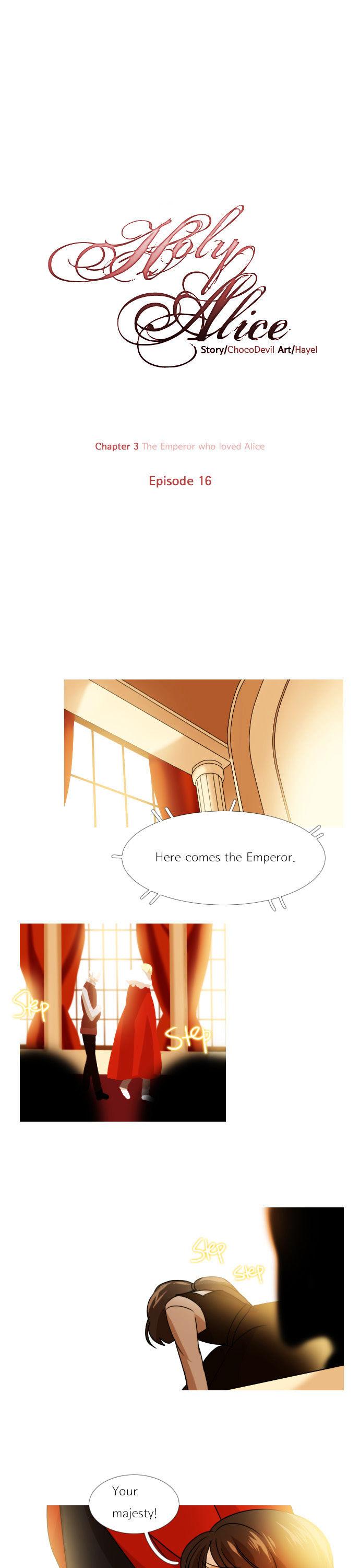 Holy Alice Chapter 1.16 page 1 - Vol.01 Chapter 16 : Ep. 16 - The Emperor Who Loved Alice (1)