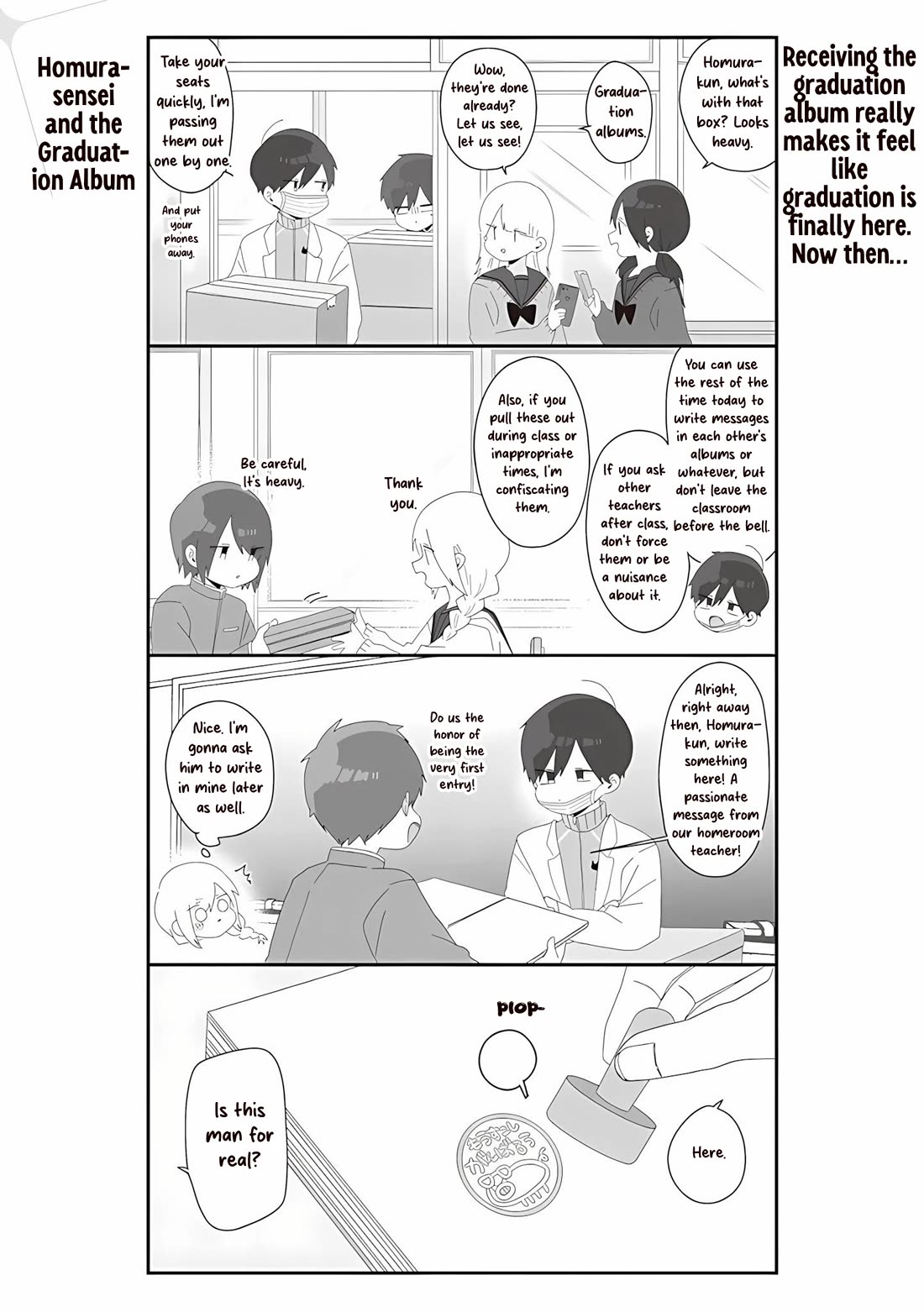 Homura Sensei is probably unpopular Chapter 72 page 1 - Chapter 72: Homura-sensei and the Graduation Album