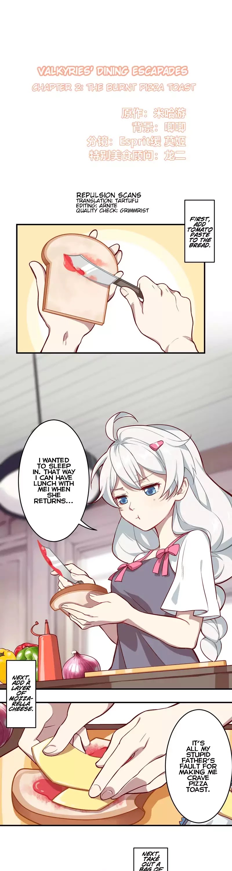 Honkai Impact 3 - Valkyries' Dining Escapades Chapter 2 page 3 - Chapter 2: The Burnt Pizza Toast
