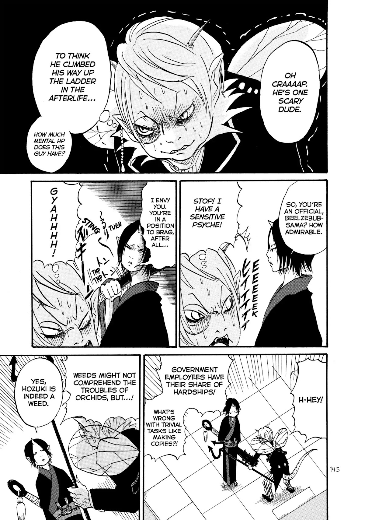 Hoozuki no Reitetsu Chapter 20.5 page 8 - Vol.3 Extra Chapters: HELL AFFAIRS AND THIS AND THAT - SATA 4: RIGHT-HAND BLUES