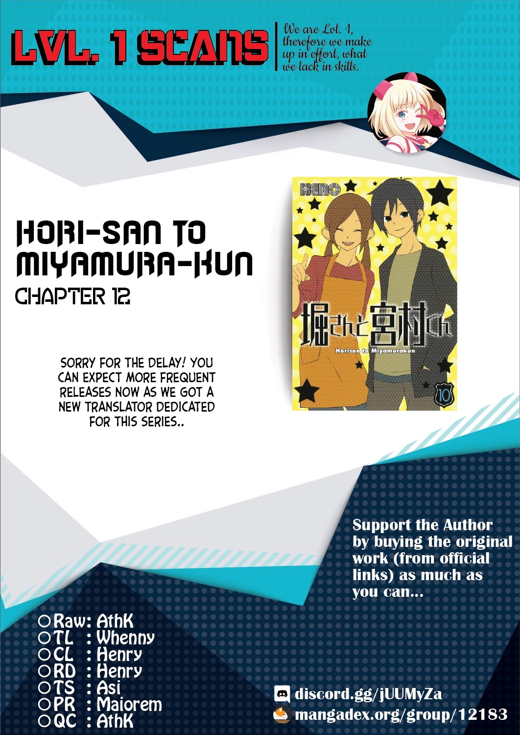 Hori-san to Miyamura-kun Chapter 12 page 1 - Chapter 12