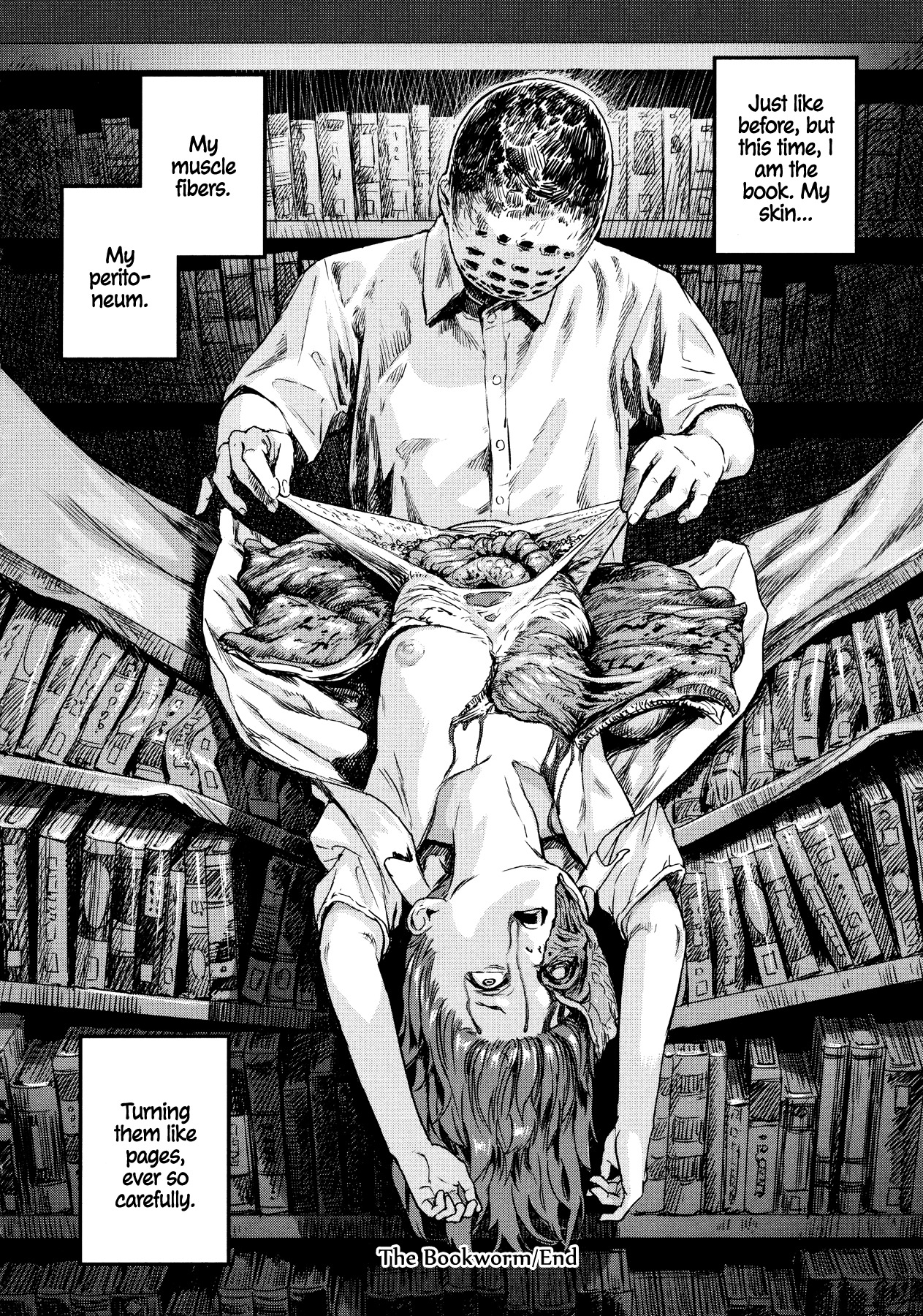 Horror Anthology Comic Shikaku Chapter 4 page 14 - Chapter 4: The Bookworm (Amagappa Shoujogun)