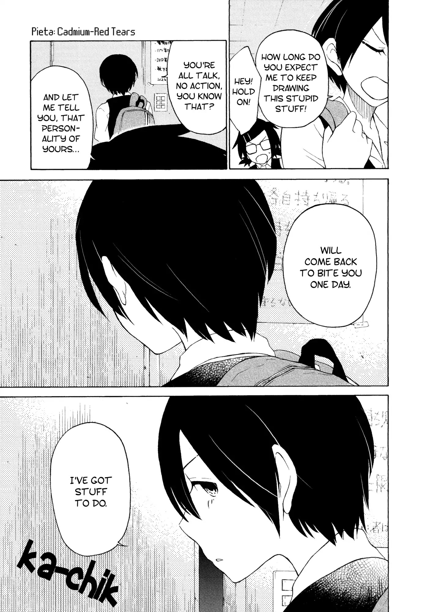 Houkago! (Anthology) Chapter 2.4 page 18 - Vol.2 Chapter 4: Pieta: Cadmium-Red Tears (Yoshidamaru Yuu)
