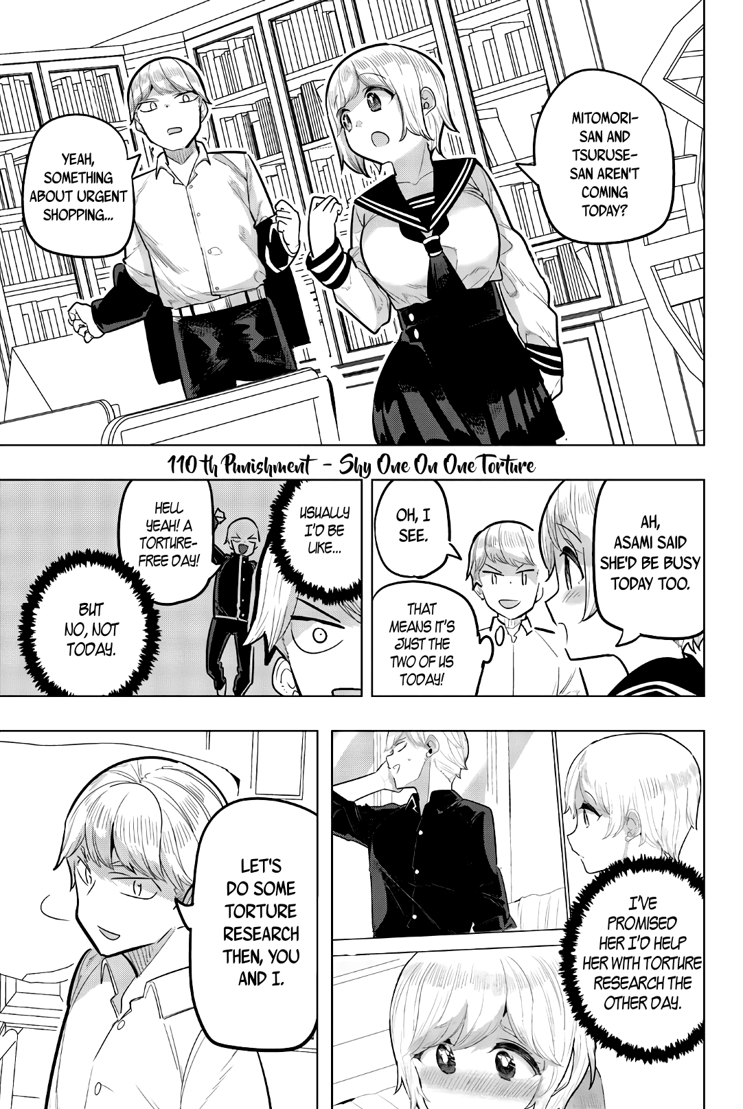 Houkago no Goumon Shoujo Chapter 110 page 1 - Chapter 110: Shy One On One Torture