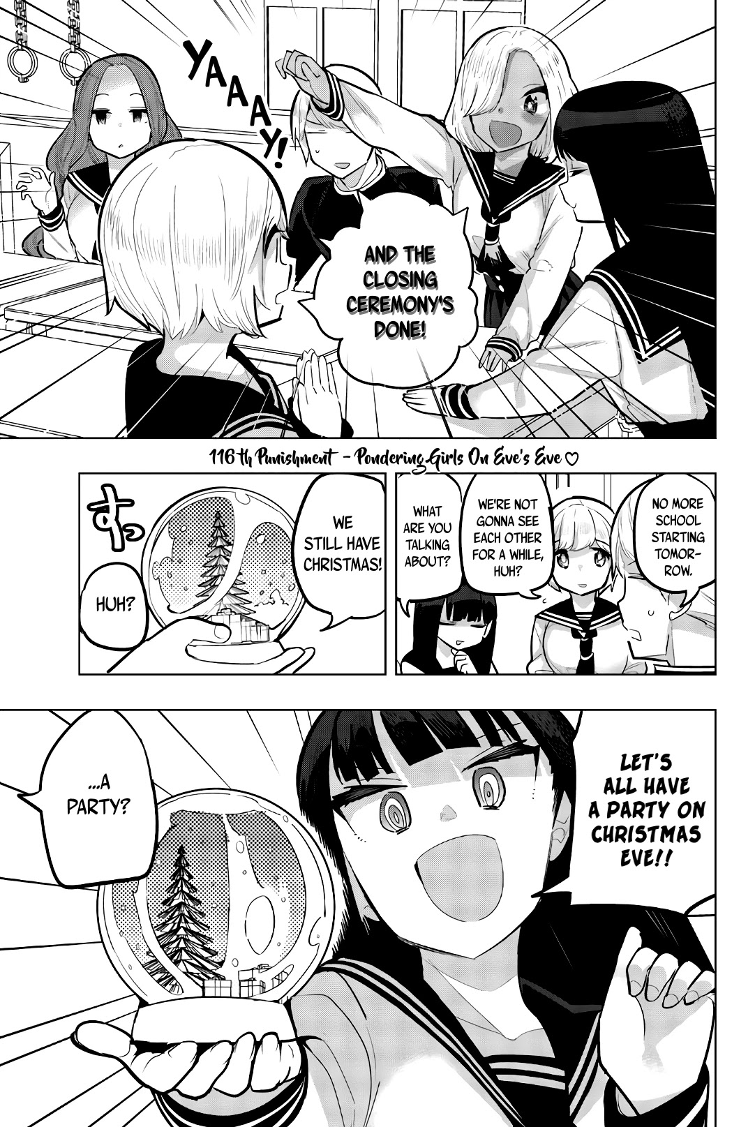 Houkago no Goumon Shoujo Chapter 116 page 1 - Chapter 116: Pondering Girls On Eve's Eve ♥