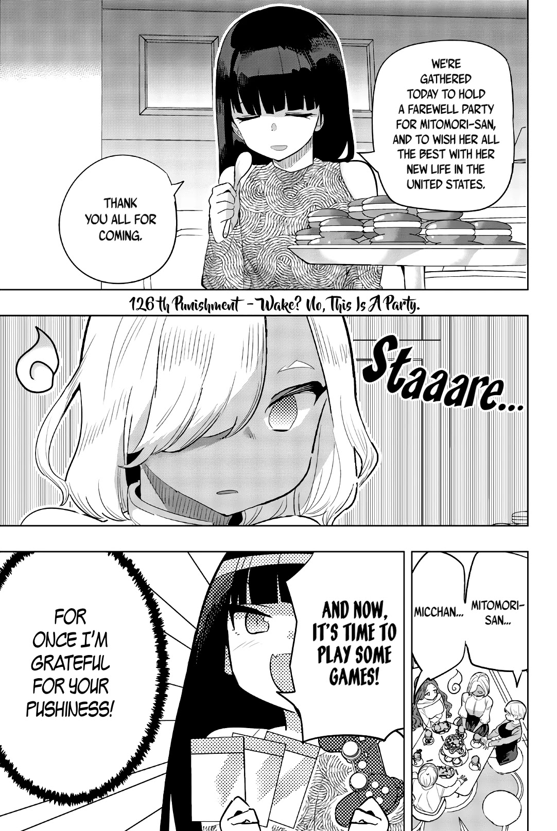 Houkago no Goumon Shoujo Chapter 126 page 1 - Chapter 126: Wake? No, This Is A Party.