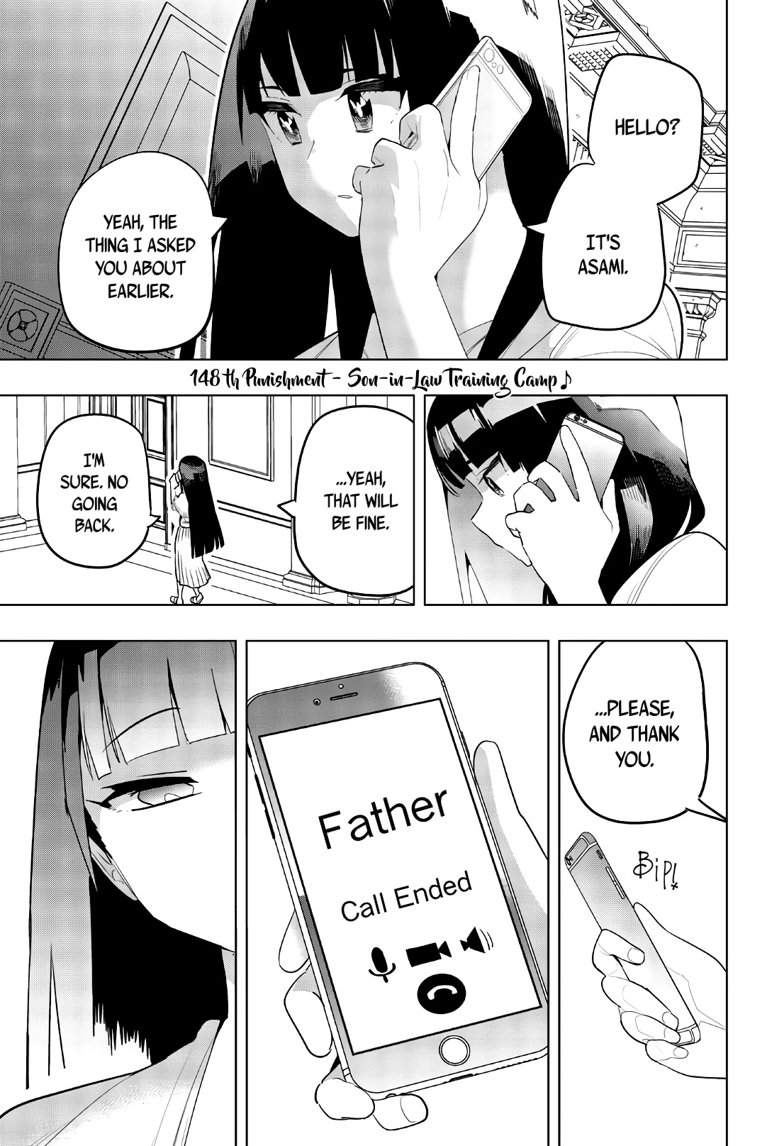 Houkago no Goumon Shoujo Chapter 148 page 1 - Chapter 148: Son-in-law Training Camp♪