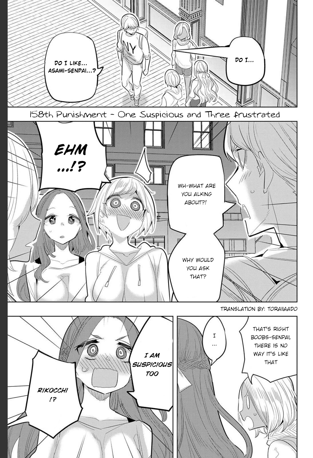 Houkago no Goumon Shoujo Chapter 158 page 1 - Chapter 158: One Suspicious and Three Frustrated