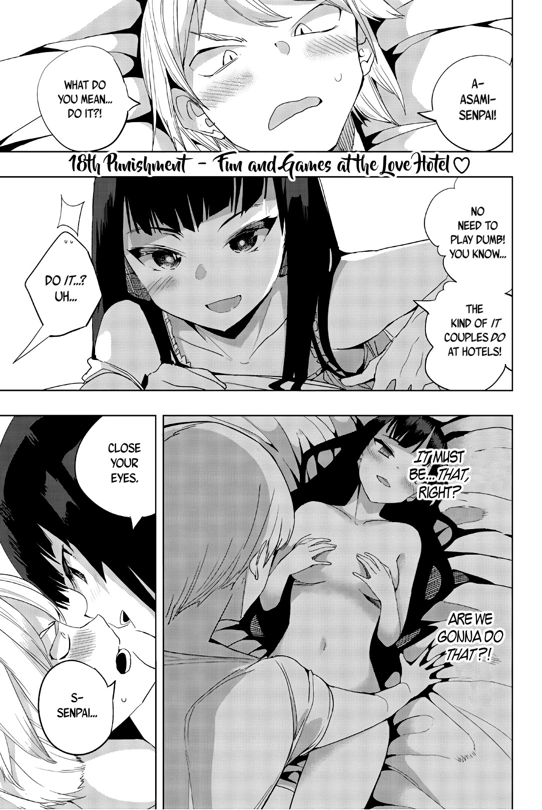 Houkago no Goumon Shoujo Chapter 18 page 1 - Chapter 18: Fun and Games at the Love Hotel ♥