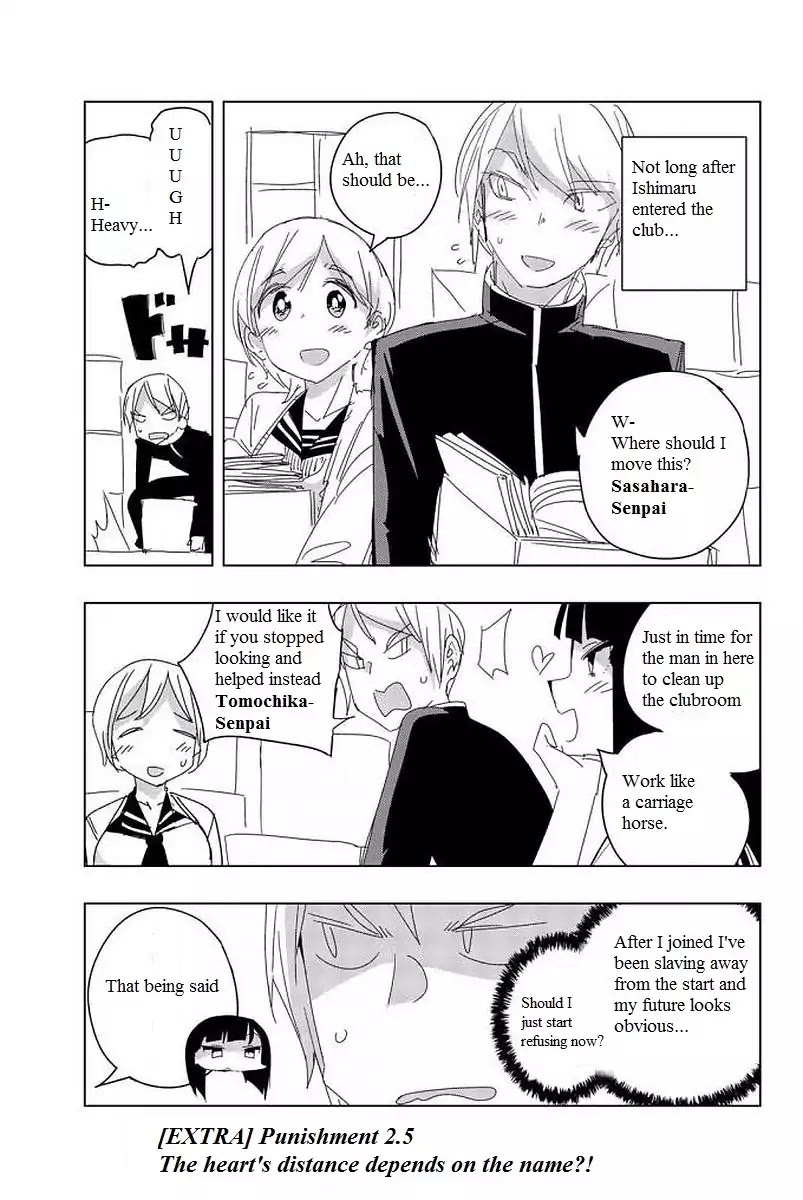 Houkago no Goumon Shoujo Chapter 2.5 page 1 - Chapter 2.5: The Heart's Distance Depends On The Name?!