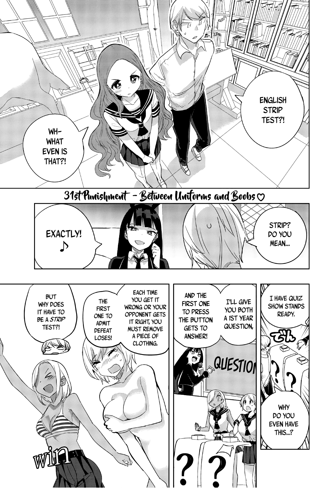 Houkago no Goumon Shoujo Chapter 31 page 1 - Chapter 31: Between Uniforms and Boobs ♥
