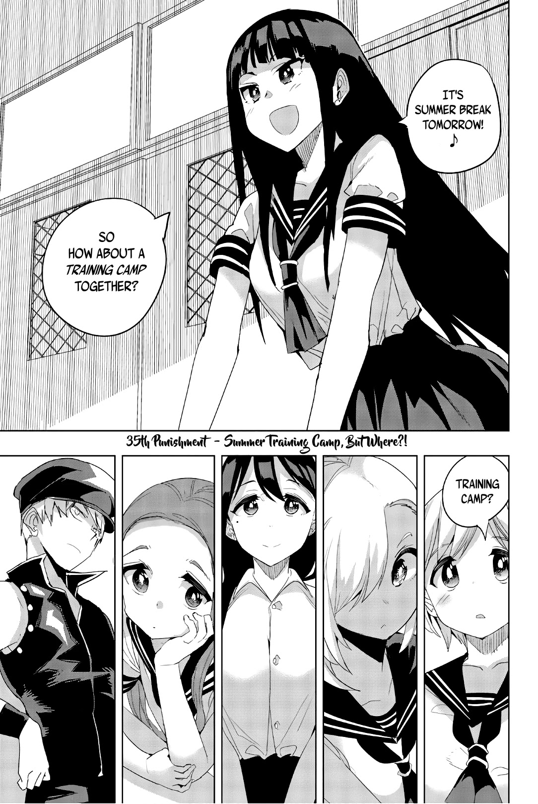 Houkago no Goumon Shoujo Chapter 35 page 1 - Chapter 35: Summer Training Camp, But Where?!
