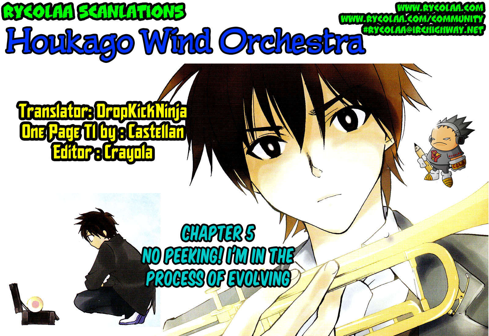 Houkago Wind Orchestra Chapter 5 page 1 - Chapter 5: No Peeking! I'm in the Process of Evolving