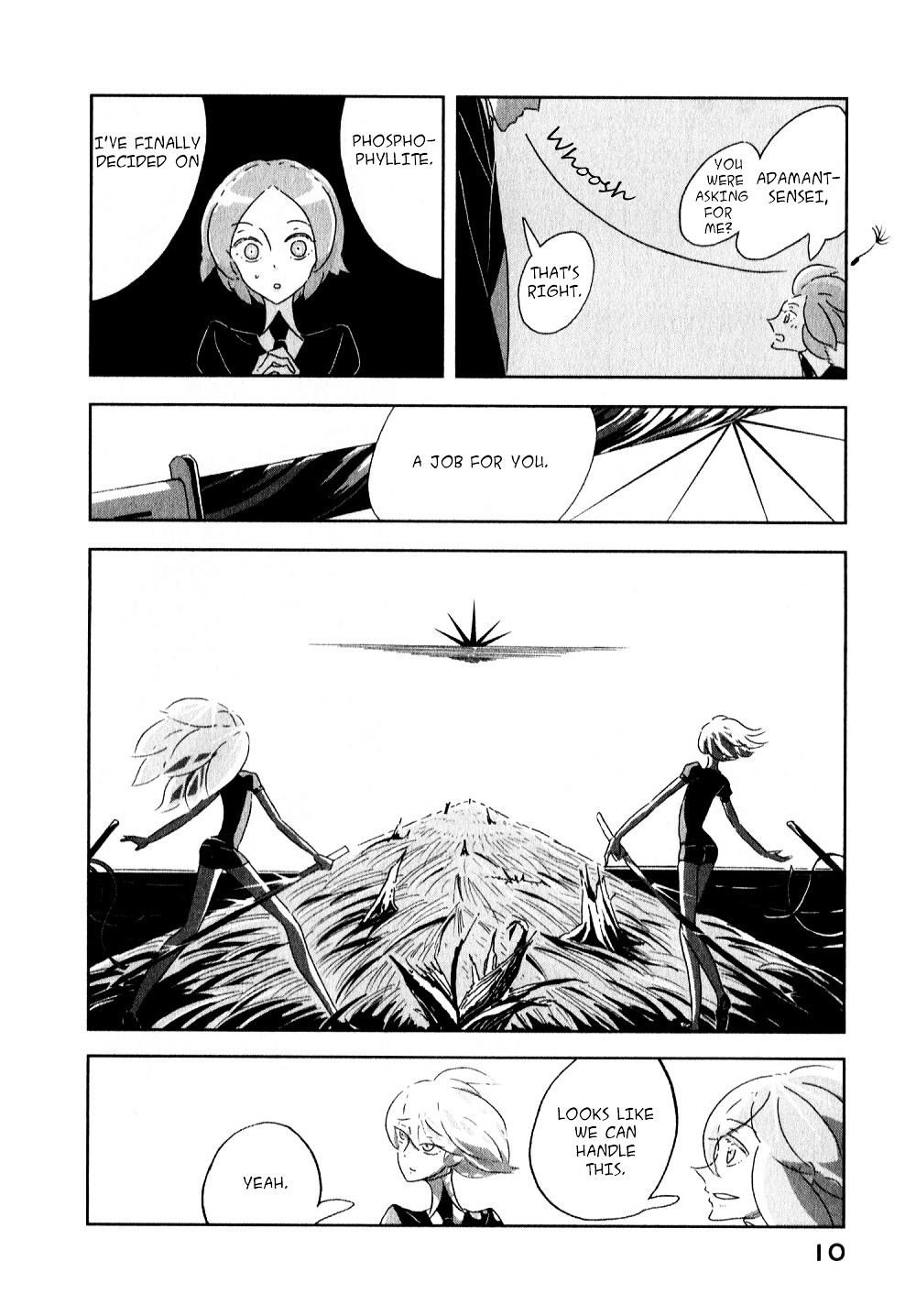 Houseki no Kuni Chapter 1 page 12 - Chapter 1 : Phosphophyllite (original version of translation)