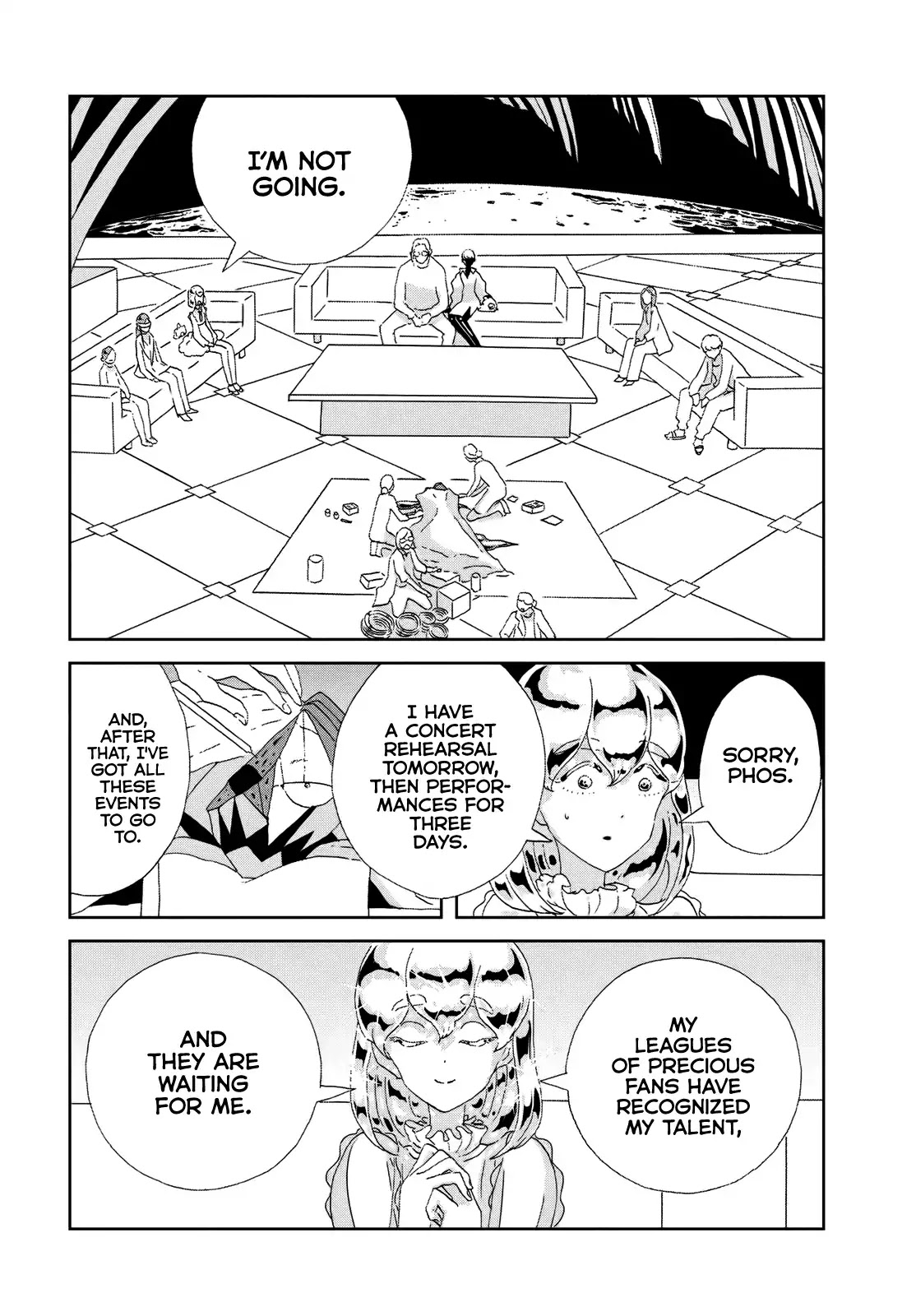 Houseki no Kuni Chapter 84 page 6 - Chapter 84: The Night Before