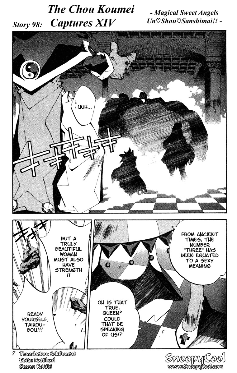 Houshin Engi Chapter 98 page 7 - Chapter 98: The Chou Koumei Captures XIV -Magical Sweet Angels Un♡Shou♡Sanshimai!!