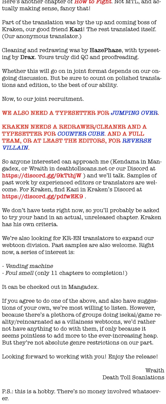 How to Fight Chapter 12 page 69 - Chapter 12: Subscribe, turn on notifications, and press the like button