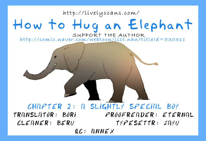 How to Hug an Elephant Chapter 2 page 1 - Chapter 2 : A Slightly Special Boy