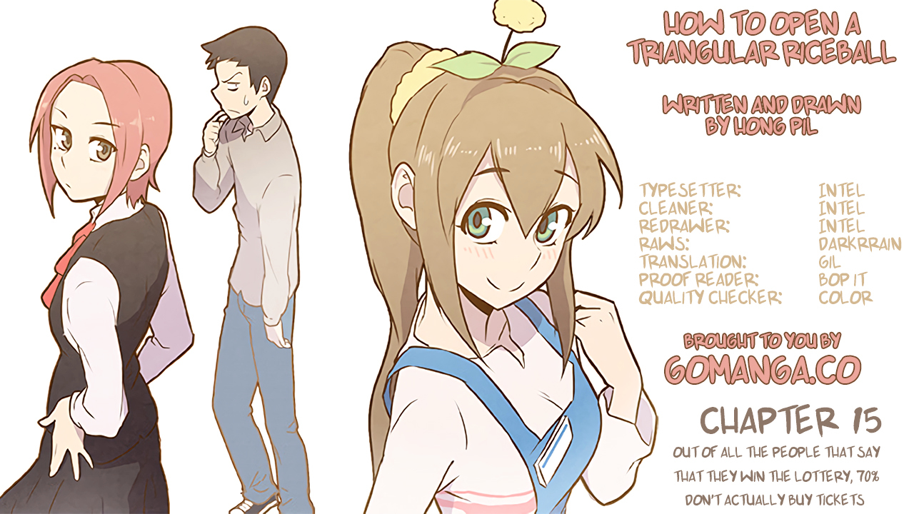 How to Open a Triangular Riceball Chapter 15 page 1 - Chapter 15 : Out of all the people that say that they win the lottery, 70% don'...