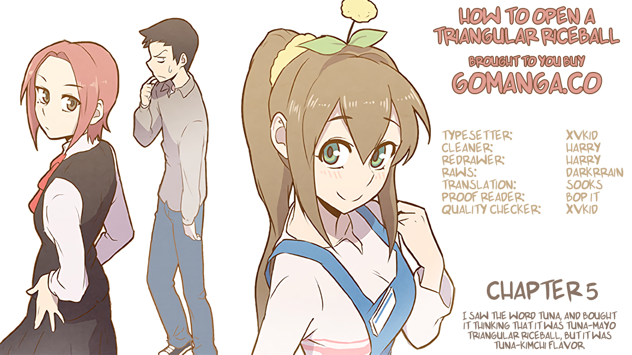 How to Open a Triangular Riceball Chapter 5 page 1 - Chapter 5 : I saw the word tuna, and bought it thinking it was tuna-mayo triangu...
