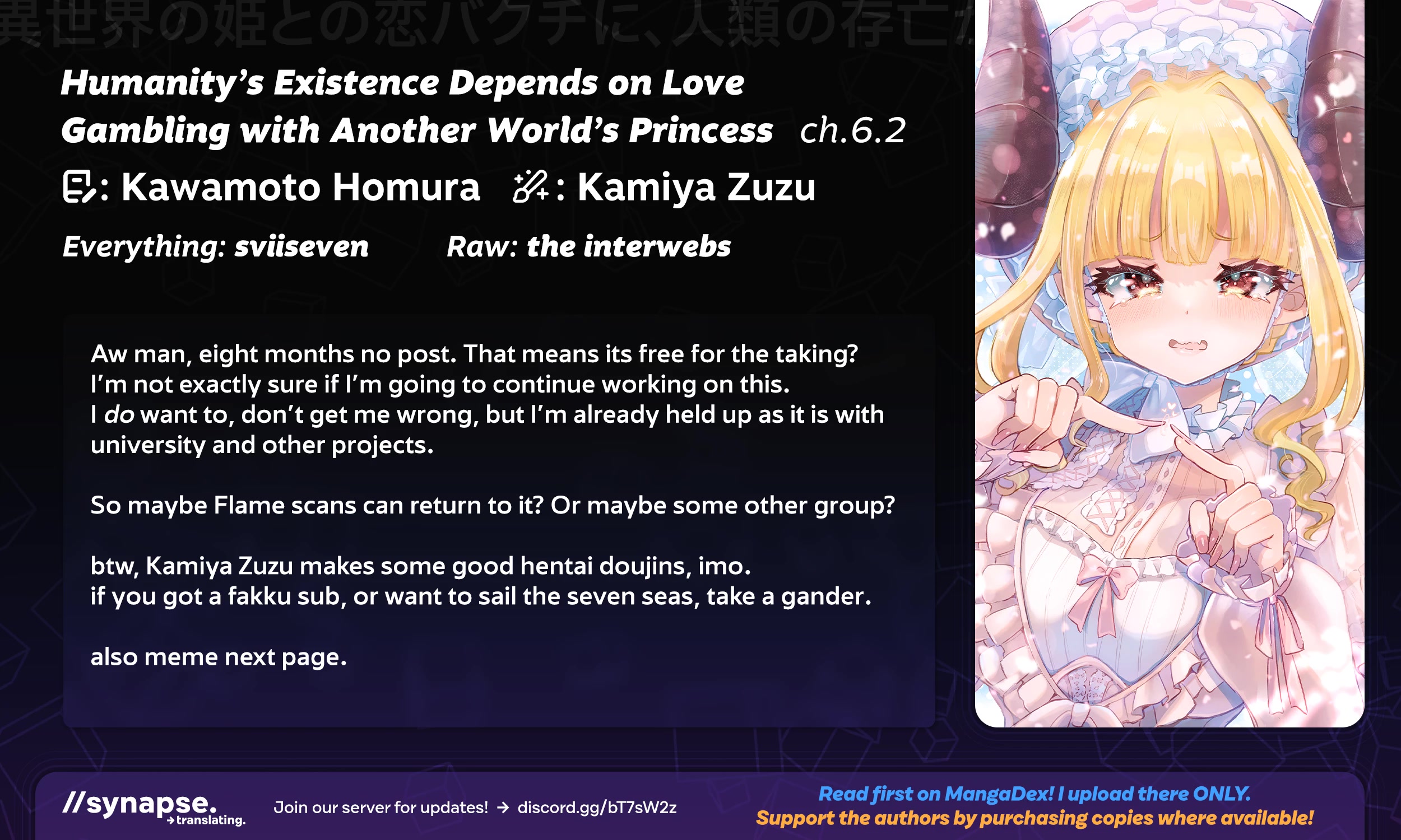 Humanity’s Existence Depends on Love Gambling with Another World’s Princess Chapter 6.2 page 20 - Chapter 6.2