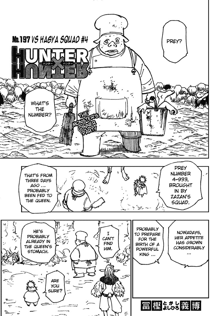 Hunter X Hunter Chapter 197 page 1 - Chapter 197: vs. Hagya's Squad: Part 4