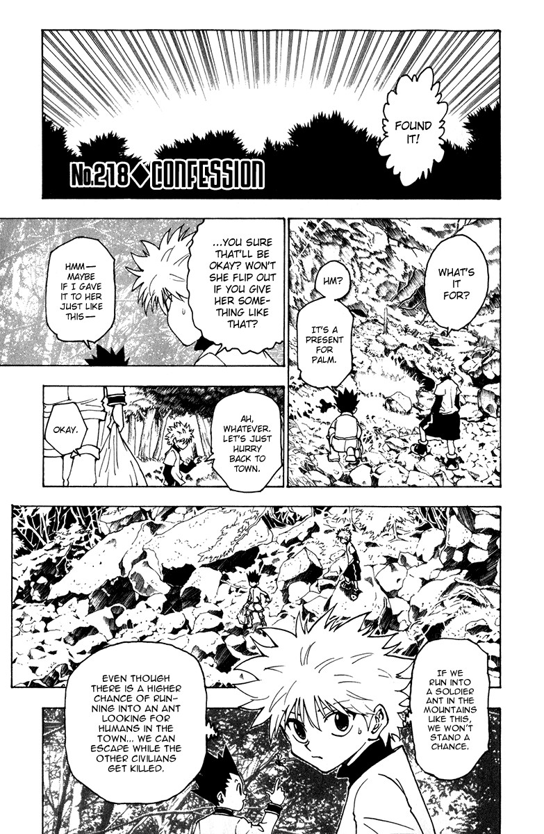 Hunter X Hunter Chapter 218 page 1 - Chapter 218: Confession
