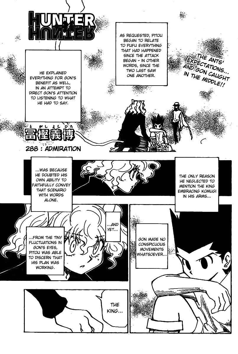 Hunter X Hunter Chapter 288 page 1 - Chapter 288: Accolade