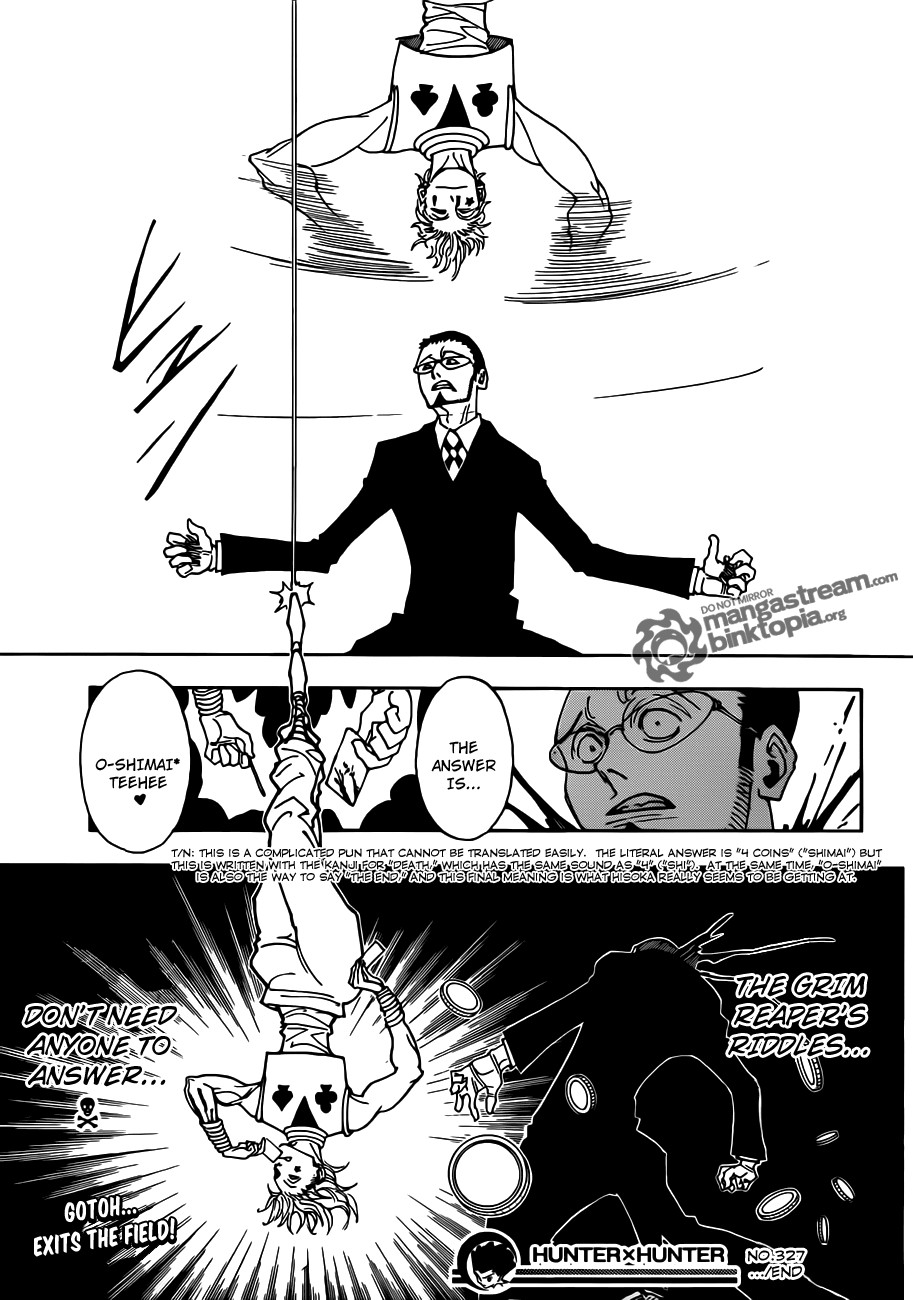 Hunter X Hunter Chapter 327 page 19 - Chapter 327: Riddle