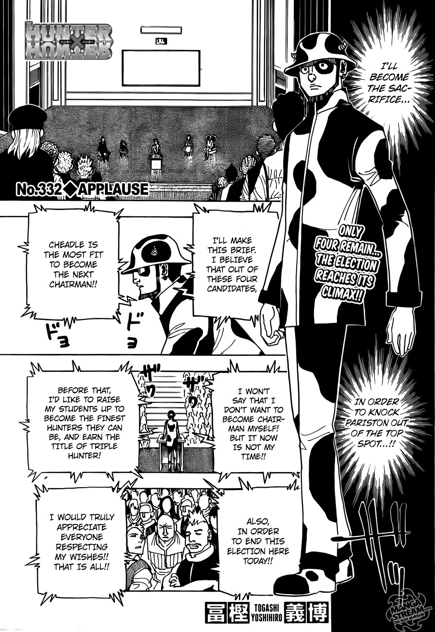 Hunter X Hunter Chapter 332 page 1 - Chapter 332: Applause