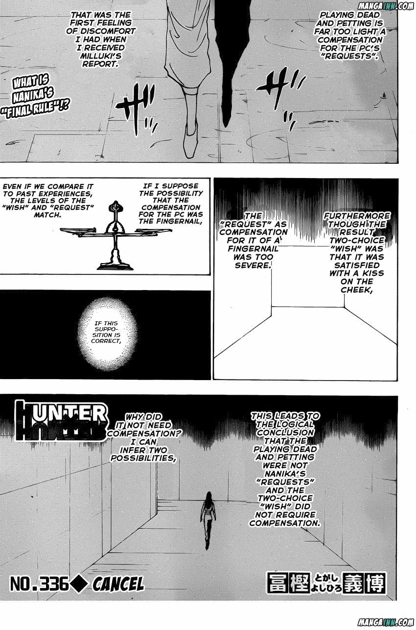 Hunter X Hunter Chapter 336 page 1 - Chapter 336: Release