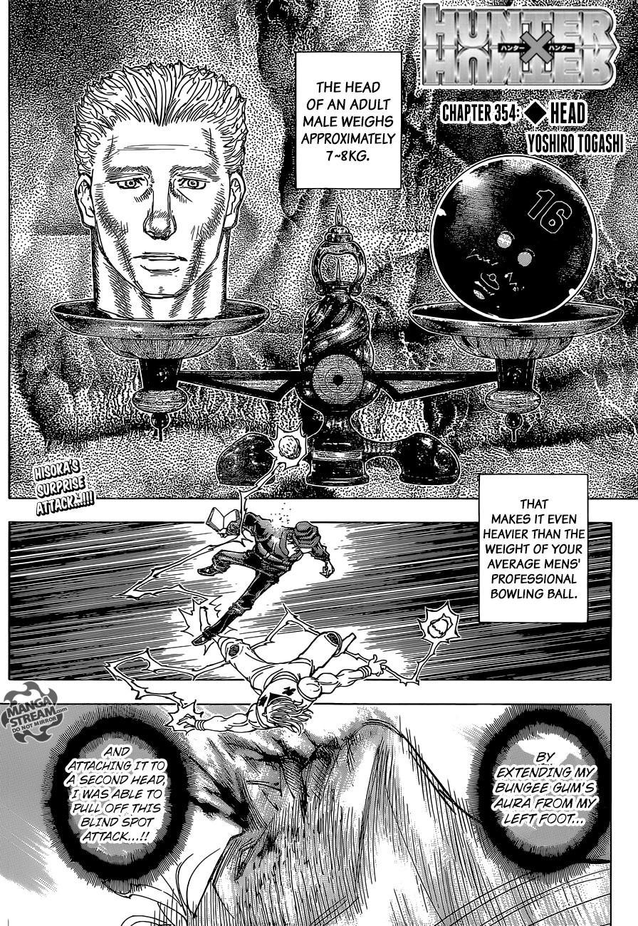 Hunter X Hunter Chapter 354 page 1 - Chapter 354: Head