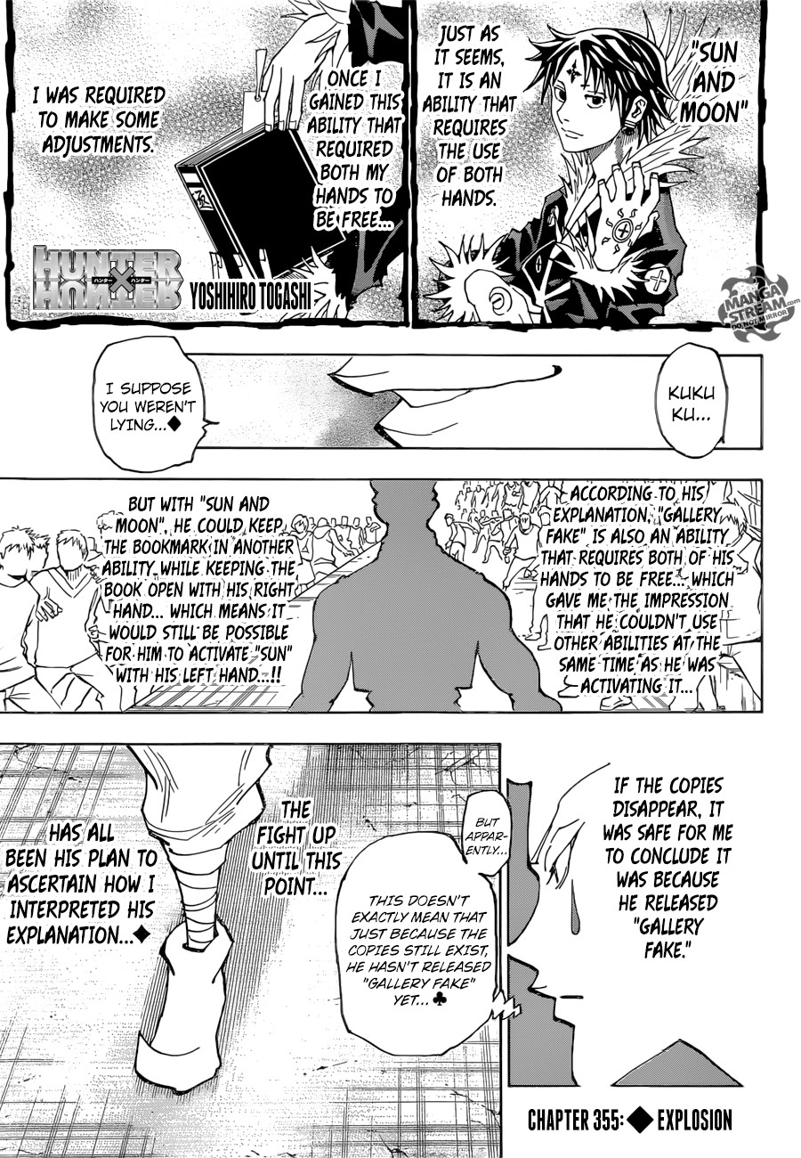 Hunter X Hunter Chapter 355 page 1 - Chapter 355: Detonation