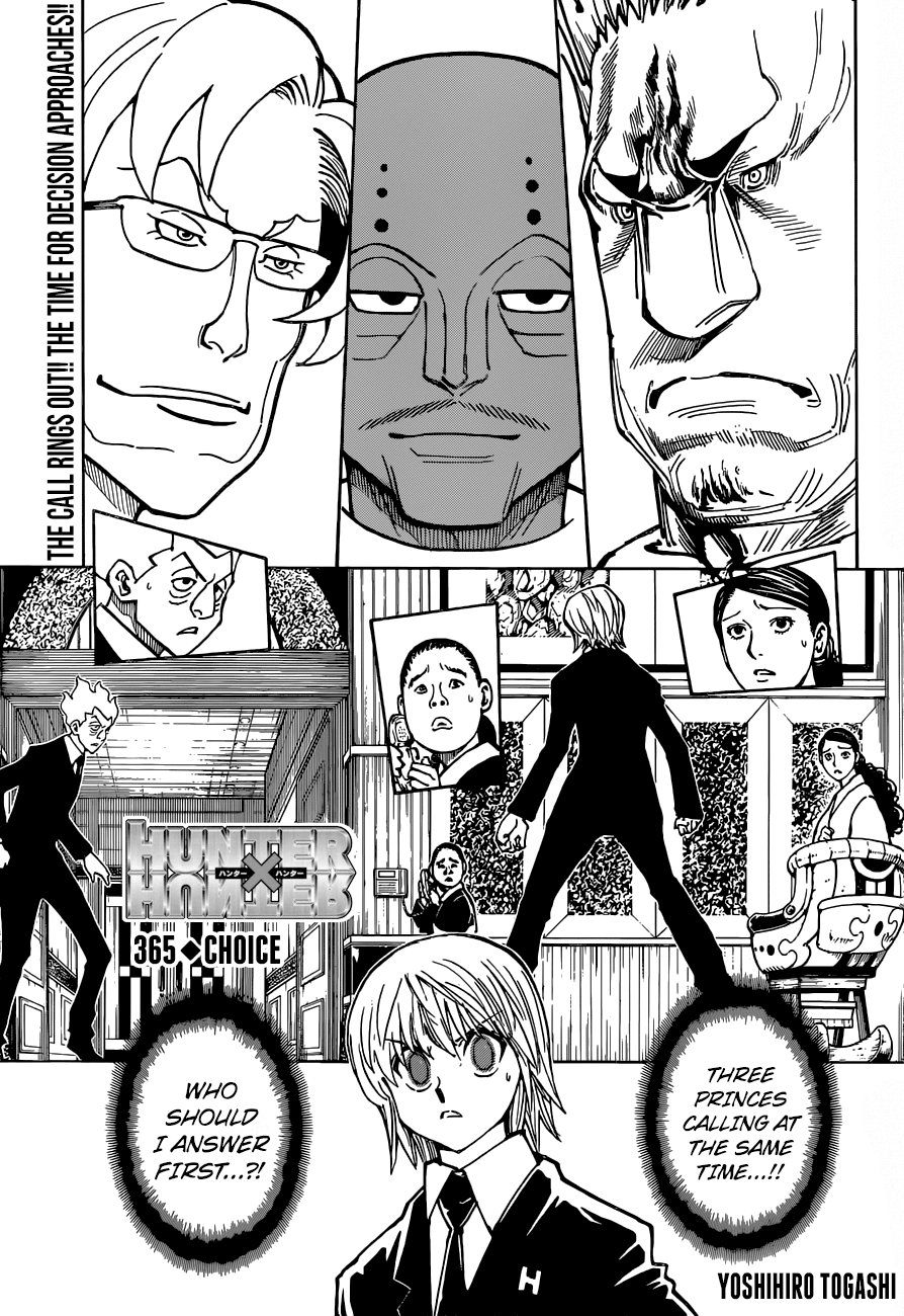 Hunter X Hunter Chapter 365 page 1 - Chapter 365: Choice