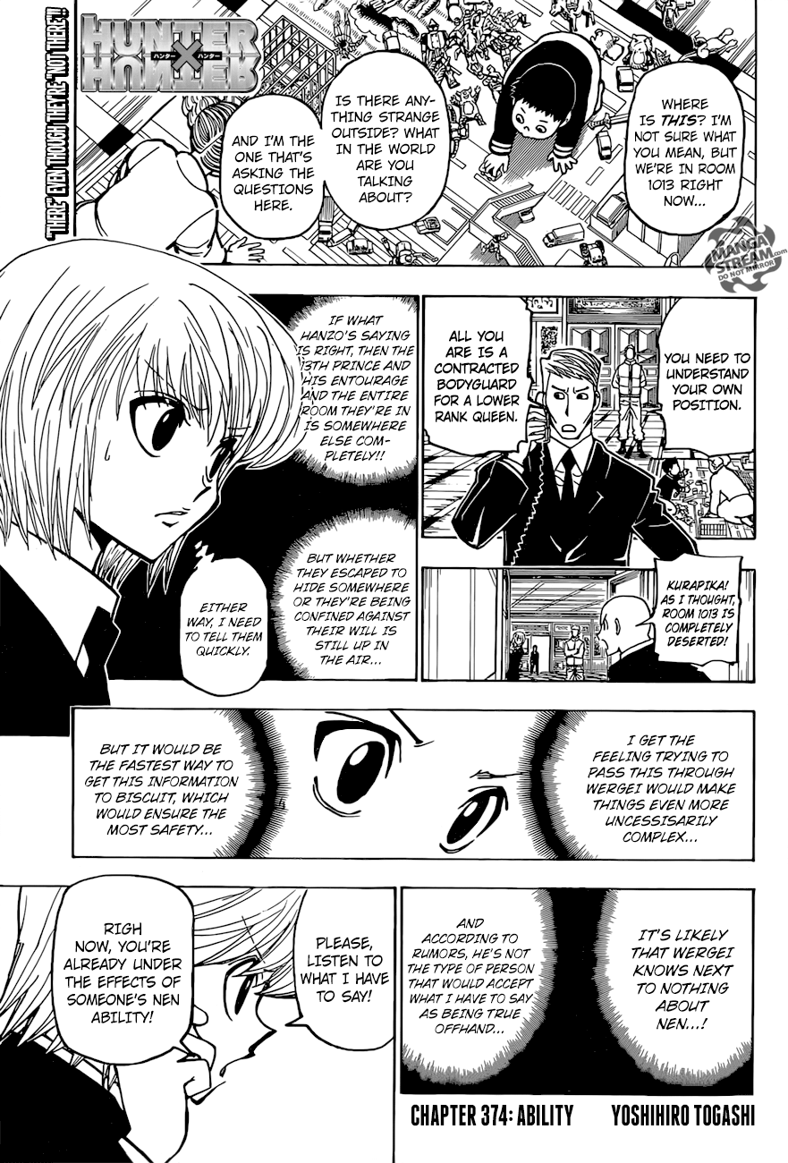 Hunter X Hunter Chapter 374 page 1 - Chapter 374: Ability