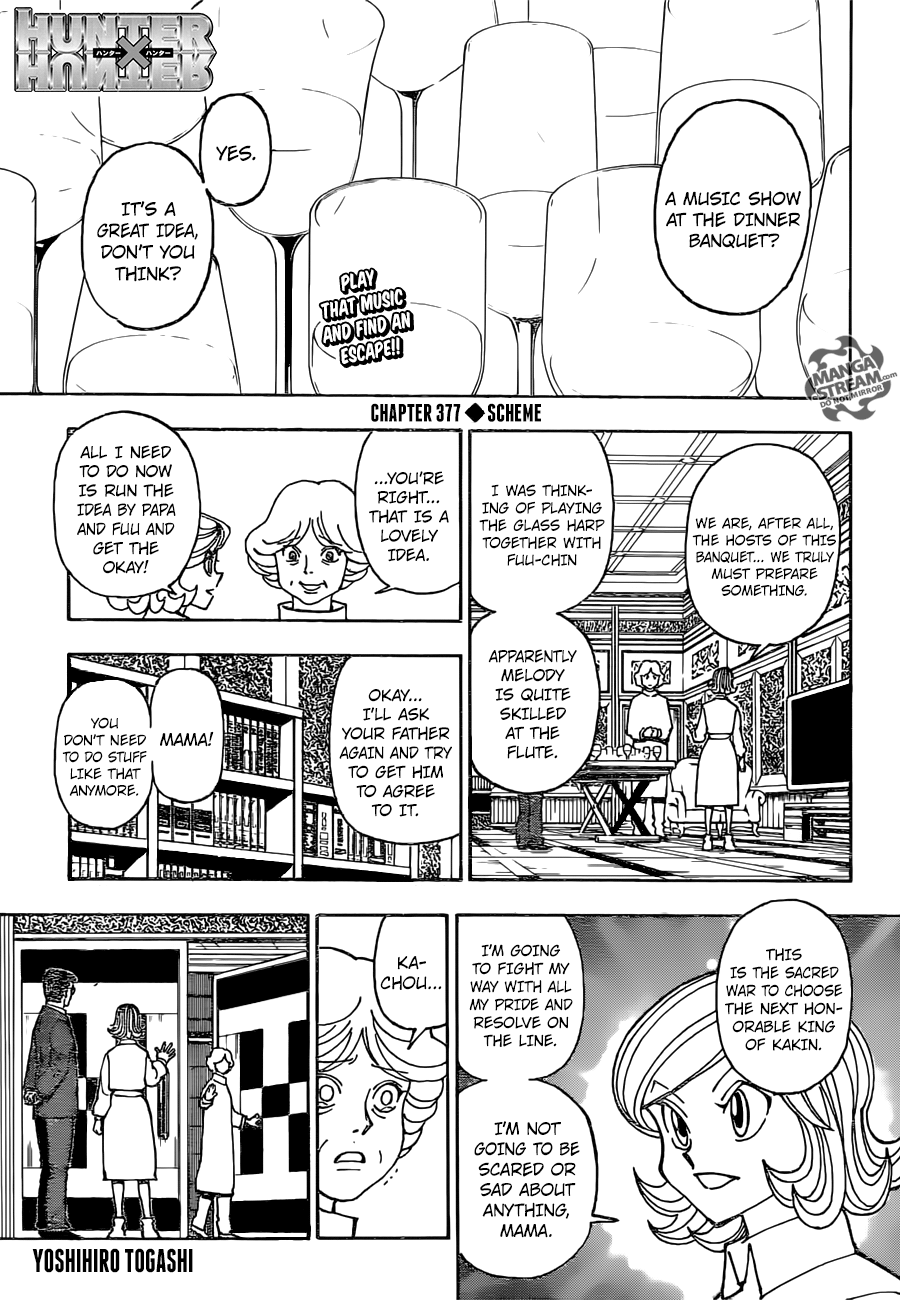 Hunter X Hunter Chapter 377 page 1 - Chapter 377: Scheme