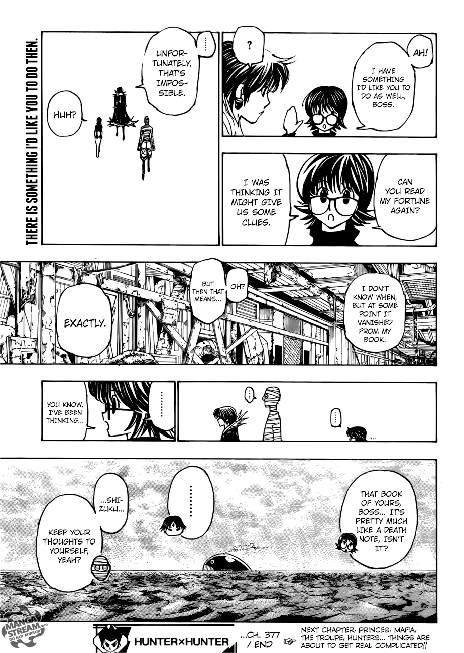 Hunter X Hunter Chapter 377 page 17 - Chapter 377: Scheme