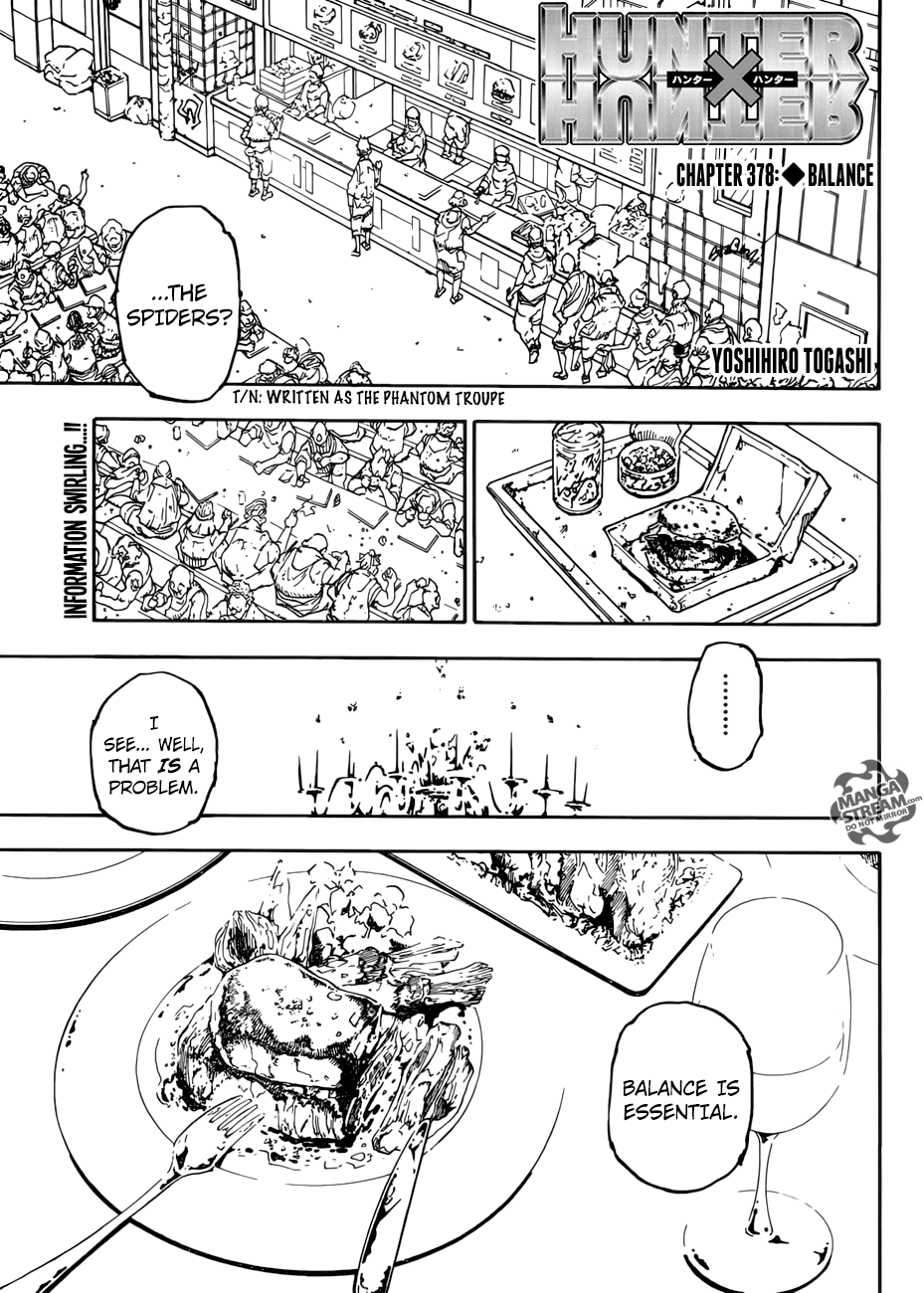 Hunter X Hunter Chapter 378 page 1 - Chapter 378: Balance