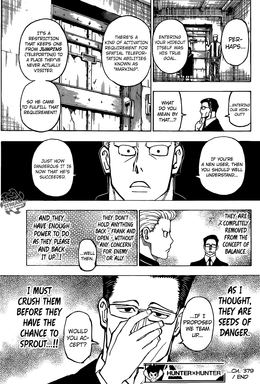 Hunter X Hunter Chapter 379 page 19 - Chapter 379: Collaboration