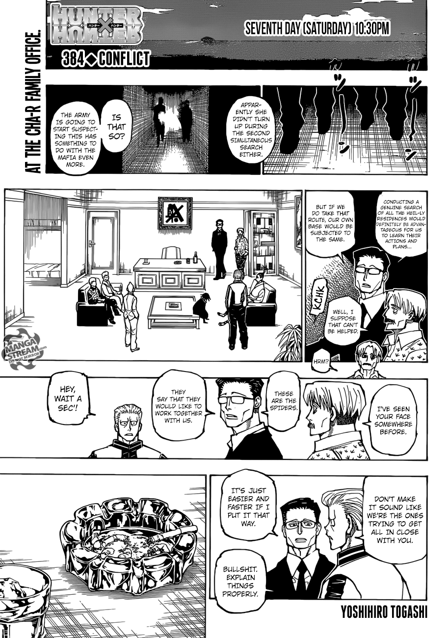 Hunter X Hunter Chapter 384 page 1 - Chapter 384: War