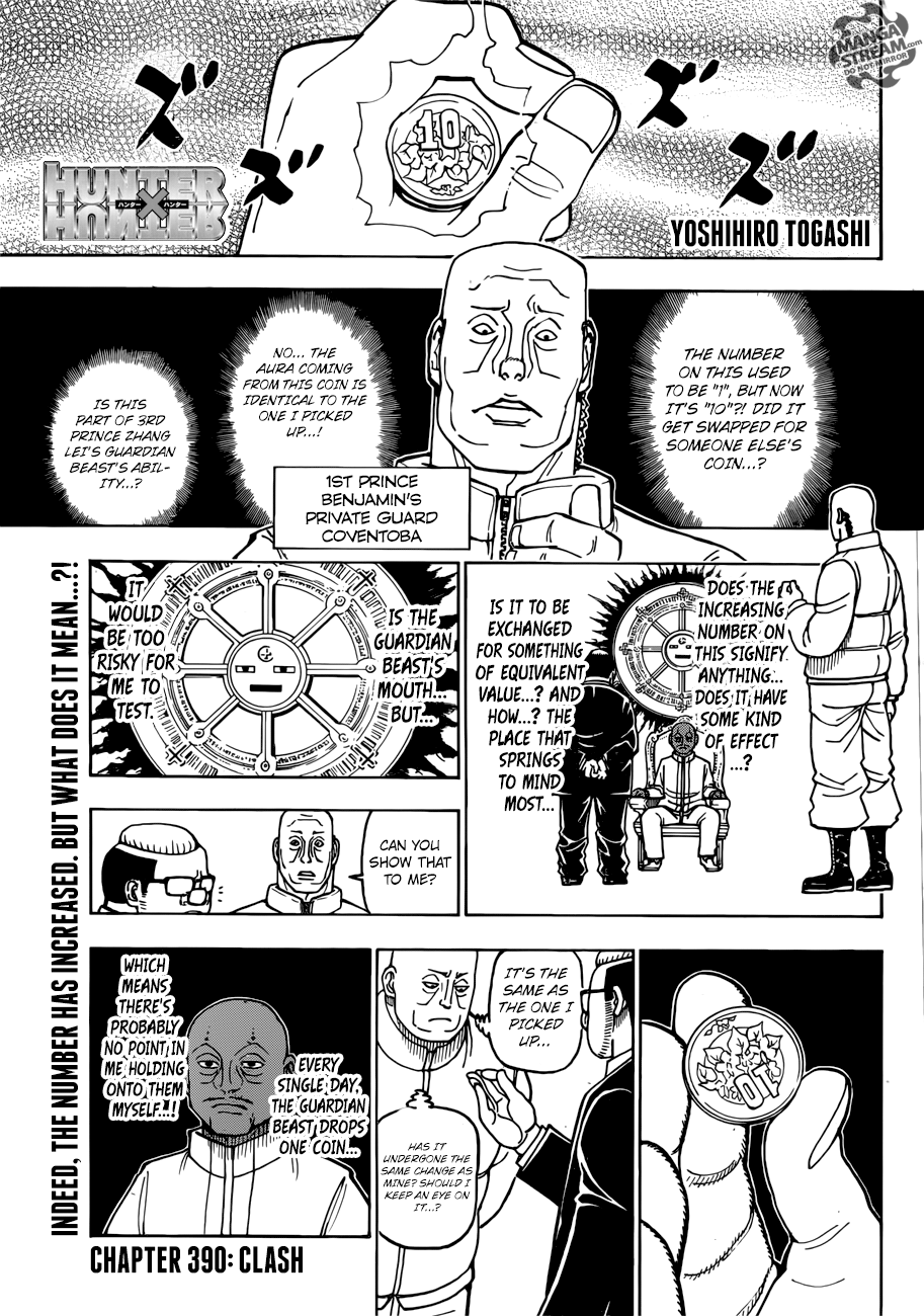 Hunter X Hunter Chapter 390 page 1 - Chapter 390: Clash: Part 1