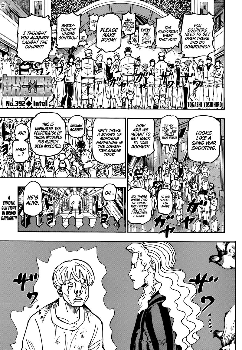 Hunter X Hunter Chapter 392 page 1 - Chapter 392: Information