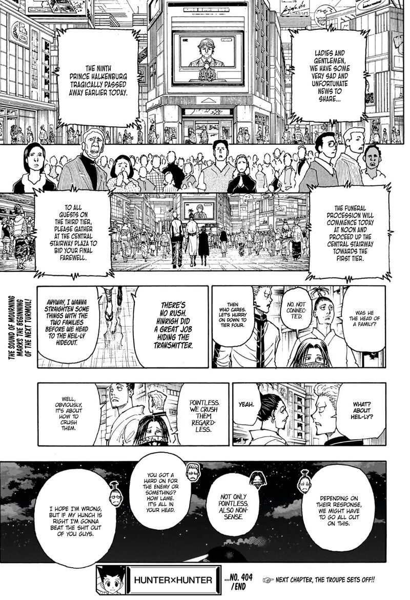 Hunter X Hunter Chapter 404 page 19 - Chapter 404: Speculation